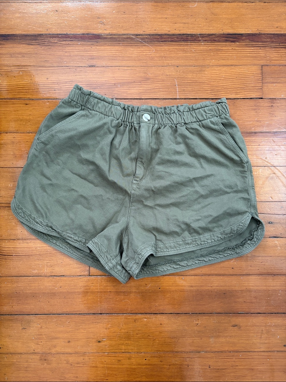 Thread & Supply Olive Utility Elastic-Waist Shorts